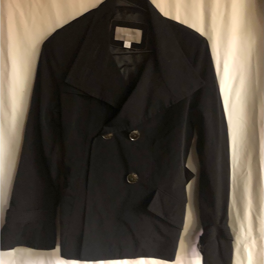 Croft & Barrow Black Peacoat Timeless Wool-Blend Design